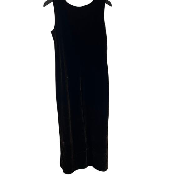 J.D. Stone Vintage Brown Velour Maxi Dress Sleeveless Size 10 Y2K Friends - Picture 6 of 7